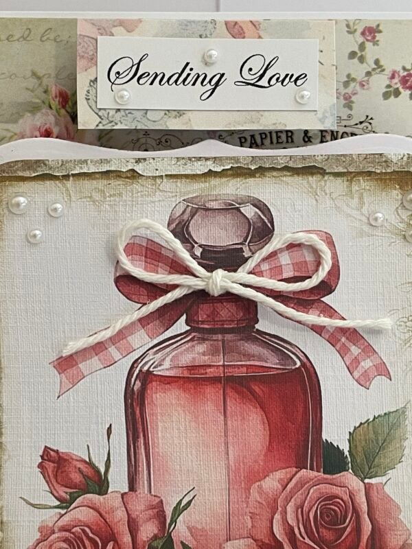 6x6" Luxury 3D Floral Rose Card Topper - VINTAGE ROSE PERFUME - Image 5