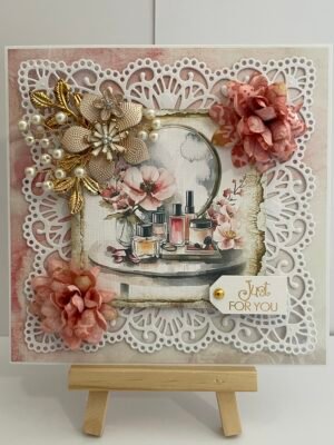 6x6" Luxury 3D Shabby Card Topper - PERFUME COSMETICS - All Occasion
