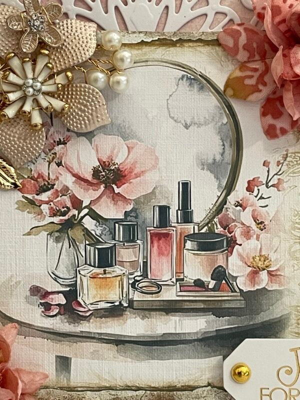 6x6" Luxury 3D Shabby Card Topper - PERFUME COSMETICS - All Occasion - Image 2