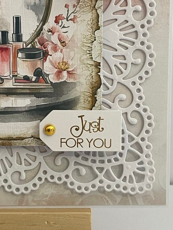 6x6" Luxury 3D Shabby Card Topper - PERFUME COSMETICS - All Occasion - Image 3