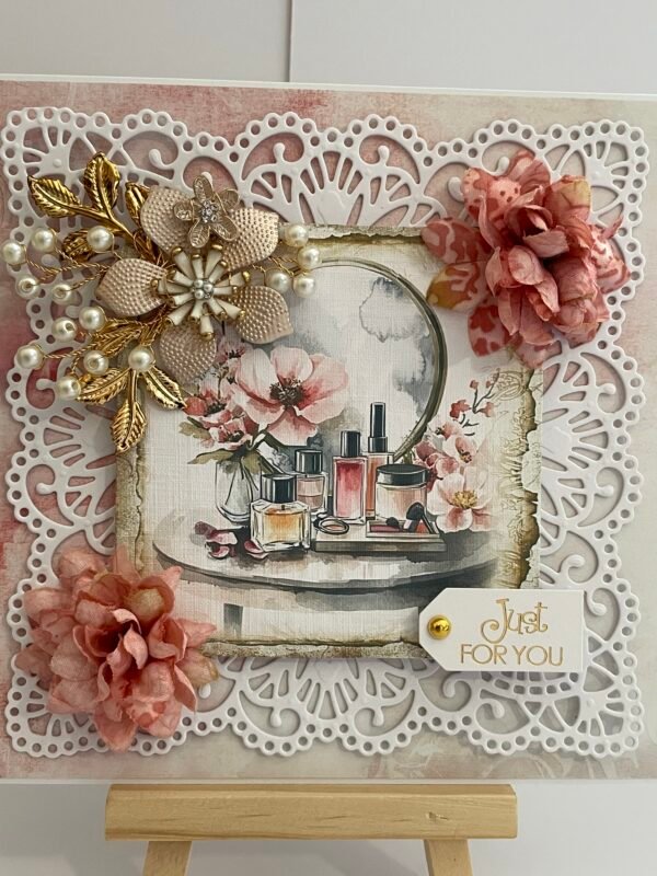 6x6" Luxury 3D Shabby Card Topper - PERFUME COSMETICS - All Occasion - Image 8