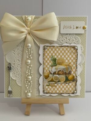 6x6" Luxury 3D Handmade Card Topper - LEMON CAKE