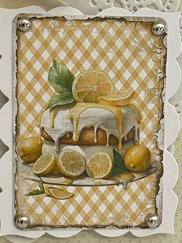 6x6" Luxury 3D Handmade Card Topper - LEMON CAKE - Image 2