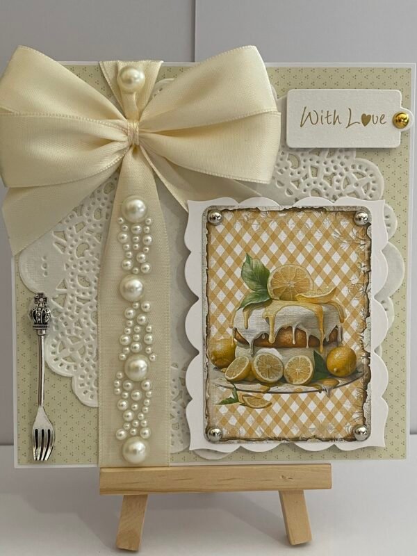 6x6" Luxury 3D Handmade Card Topper - LEMON CAKE - Image 6