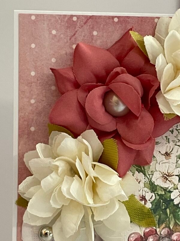 6x6" Luxury Floral 3D Handmade Card Topper - CHEESE & WINE - Image 6