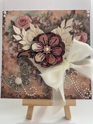 All Occasion 3D Vintage Shabby Floral Card Topper 6x6"