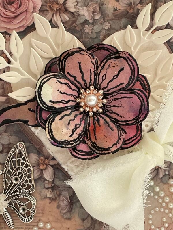 All Occasion 3D Vintage Shabby Floral Card Topper 6x6" - Image 2
