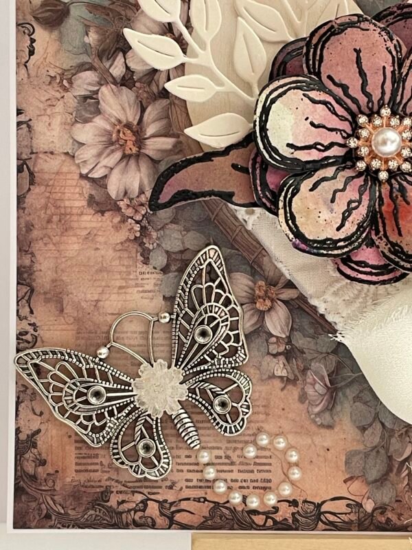 All Occasion 3D Vintage Shabby Floral Card Topper 6x6" - Image 4
