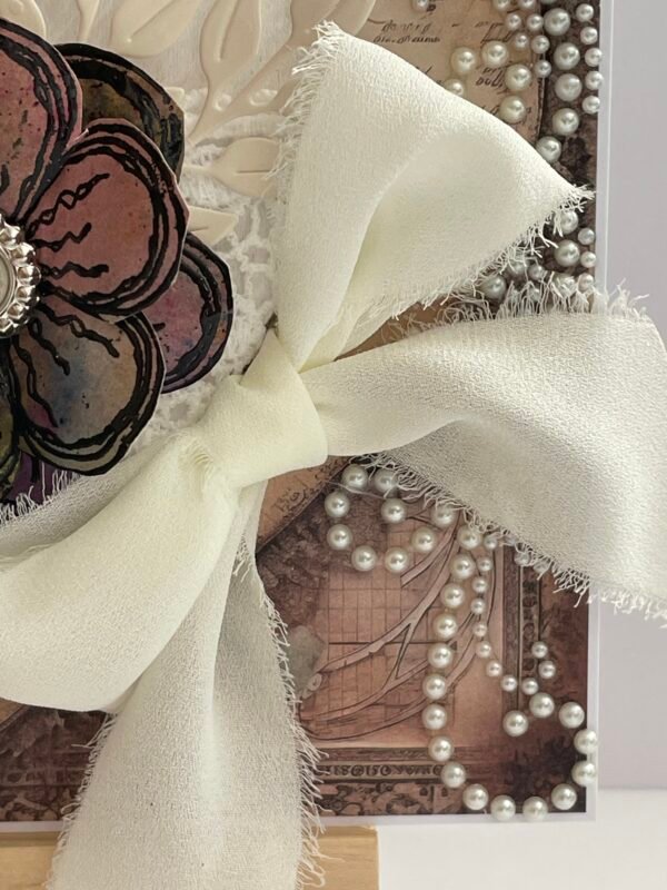 6x6" Luxury 3D Handmade Vintage Shabby Floral Birthday Card Topper - Heart - Butterfly - Image 5