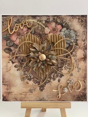 6x6" Rustic Handmade Heart Card Topper - All Occasion - Love
