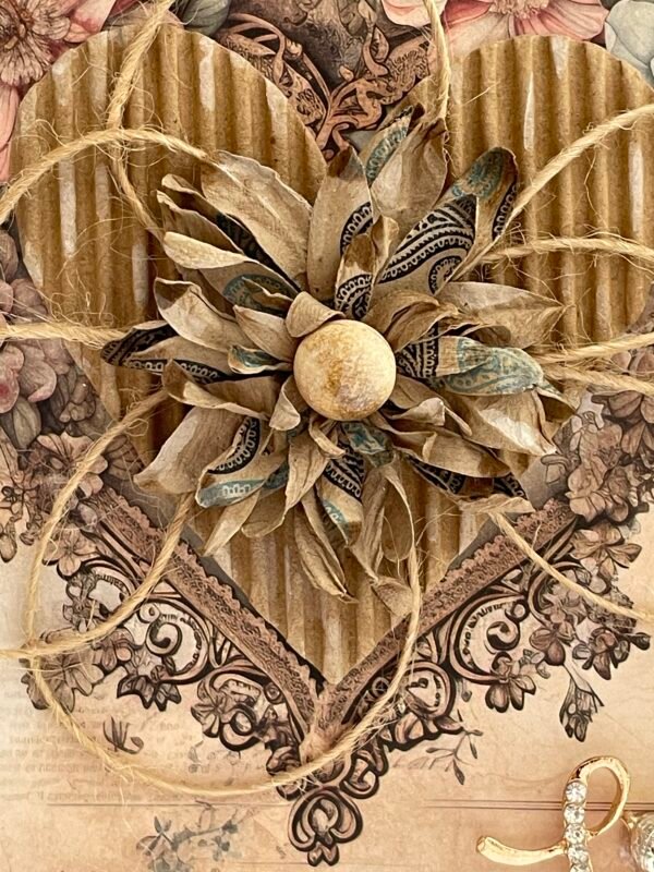 6x6" Rustic Handmade Heart Card Topper - All Occasion - Love - Image 2