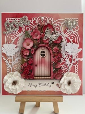 6x6" 3D Luxury Handmade Birthday Topper -Fantasy Woodland Door