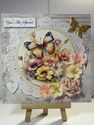 Luxury 3D Handmade Card & Envelope - Floral - Butterfly - YOU ARE SPECIAL