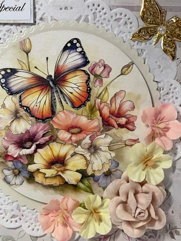 Luxury 3D Handmade Card & Envelope - Floral - Butterfly - YOU ARE SPECIAL - Image 2