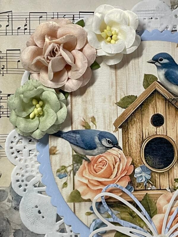 Luxury 3D Handmade Floral Card & Envelope - Birds - Birdhouse - SENDING LOVE - Image 3