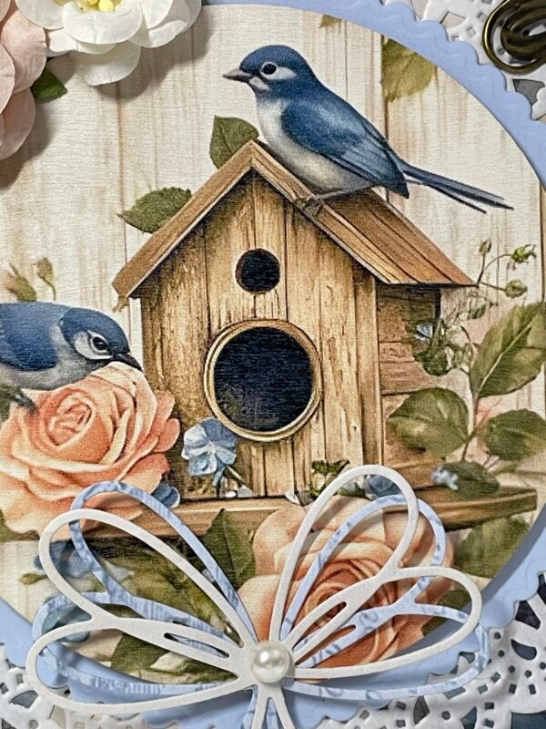 Luxury 3D Handmade Floral Card & Envelope - Birds - Birdhouse - SENDING LOVE - Image 4