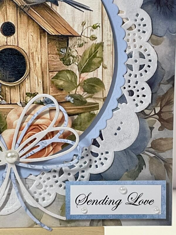 Luxury 3D Handmade Floral Card & Envelope - Birds - Birdhouse - SENDING LOVE - Image 5