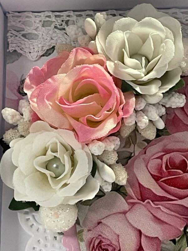 Luxury 6x6" Boxed Floral Card - Roses - Butterfly - Heart - Pearls - Image 8