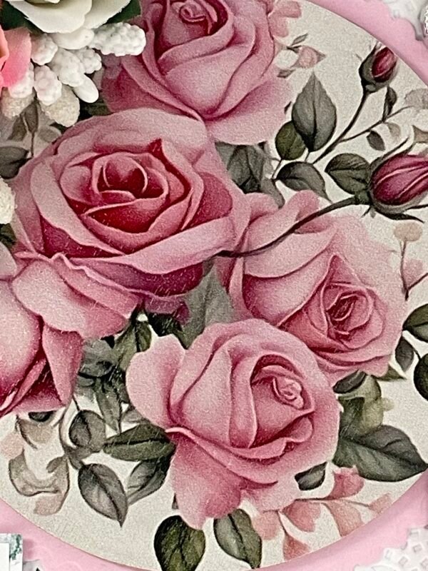 Luxury 6x6" Boxed Floral Card - Roses - Butterfly - Heart - Pearls - Image 9