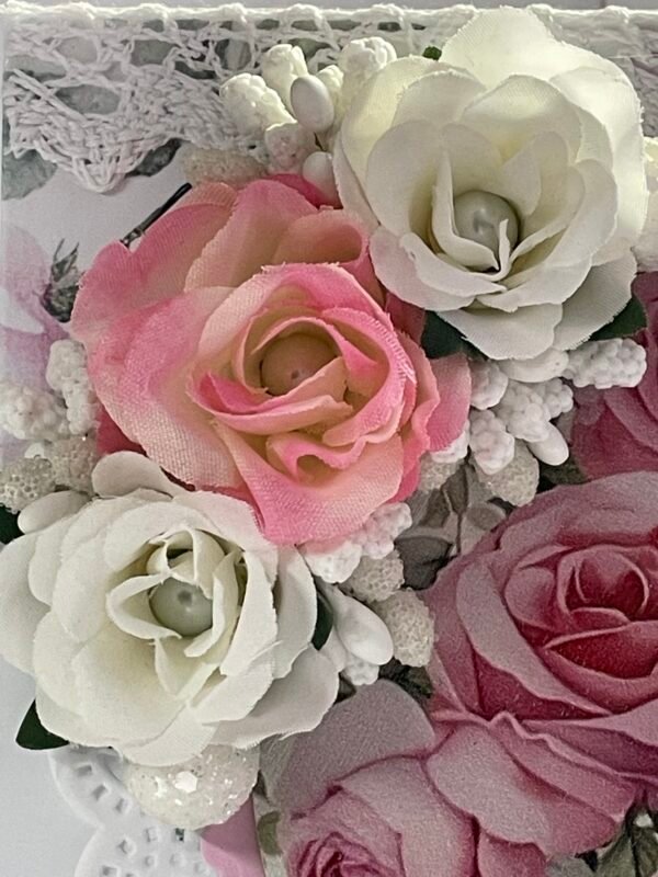 Luxury 6x6" Boxed Floral Card - Roses - Butterfly - Heart - Pearls - Image 10