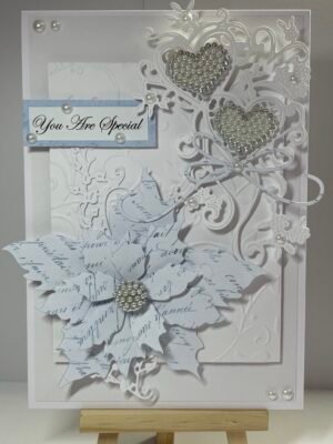 5x7" Luxury 3D Handmade Card Topper White & Blue - YOU ARE SPECIAL