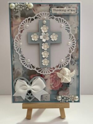 5X7" Luxury 3D Handmade Card Topper - Floral Cross - Angel - Comfort - Sympathy - Memorial