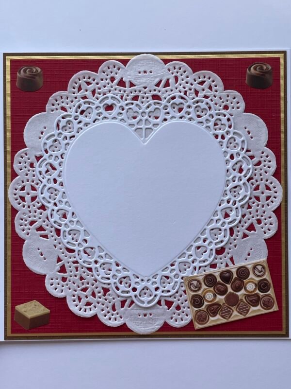 Luxury Handmade Birthday Card & Envelope - Heart Box of Lindt Chocolates - Image 2
