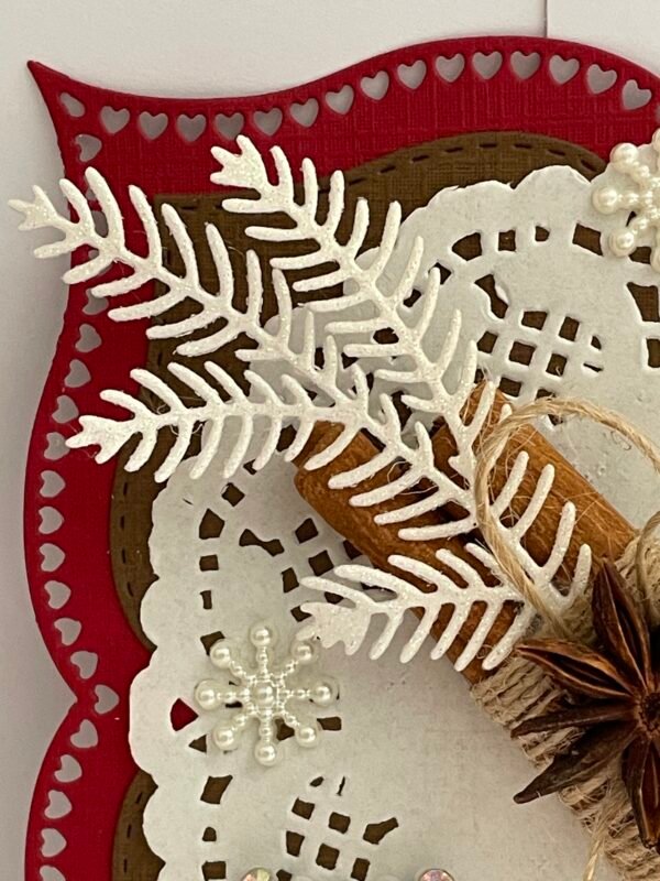 Handmade Christmas Card Topper - Reindeer - Cinnamon Sticks - Snowflakes - Image 5