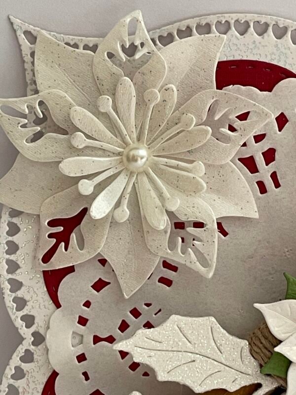 Luxury 3D Handmade Glitter Christmas Card Topper - Cinnamon - Poinsettia's - Robin - Image 3