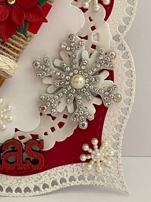 Luxury Handmade Christmas Topper - Red - Cinnamon Sticks - Poinsettia - Snowflakes - Image 4
