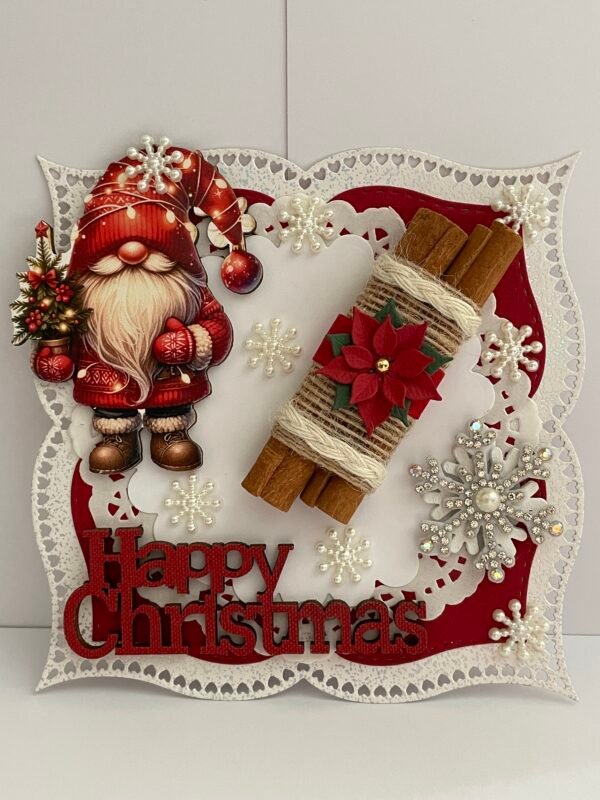 Luxury Handmade Christmas Topper - Red - Cinnamon Sticks - Poinsettia - Snowflakes