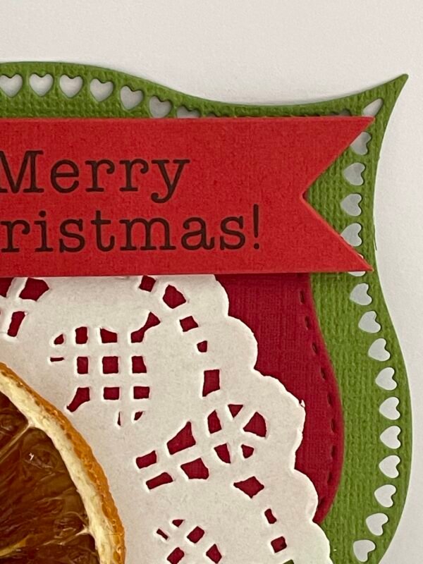 Luxury 3D Handmade Christmas Card Topper - Orange - Cinnamon - Berries - Poinsettias - Image 6