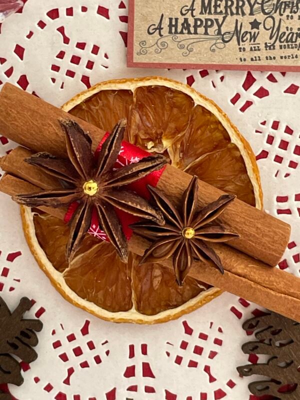Rustic Handmade Christmas Card Topper - Cinnamon Sticks - Anise - Pine Cones - Image 2