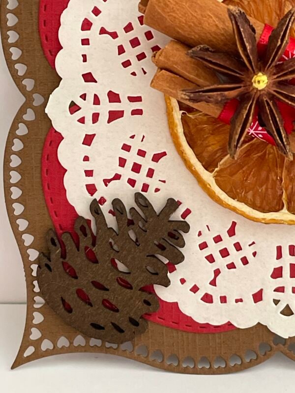Rustic Handmade Christmas Card Topper - Cinnamon Sticks - Anise - Pine Cones - Image 5