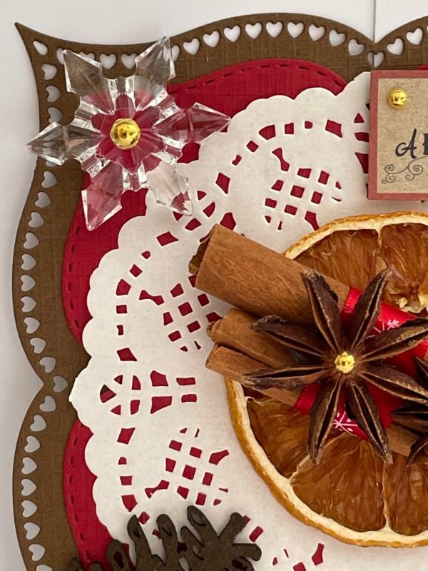 Rustic Handmade Christmas Card Topper - Cinnamon Sticks - Anise - Pine Cones - Image 6