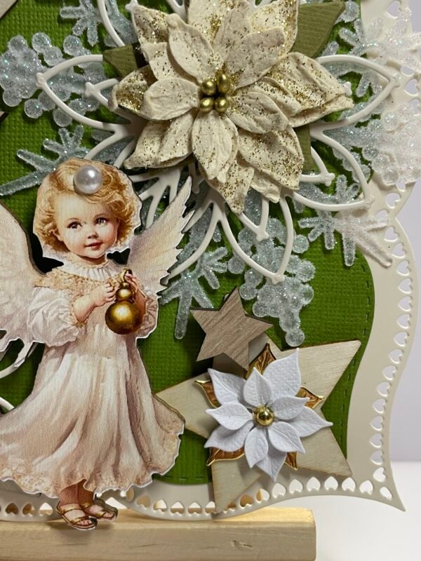 6X6" Handmade Christmas Angel Card Topper - Poinsettia's - Stars - Snowflake - Image 3