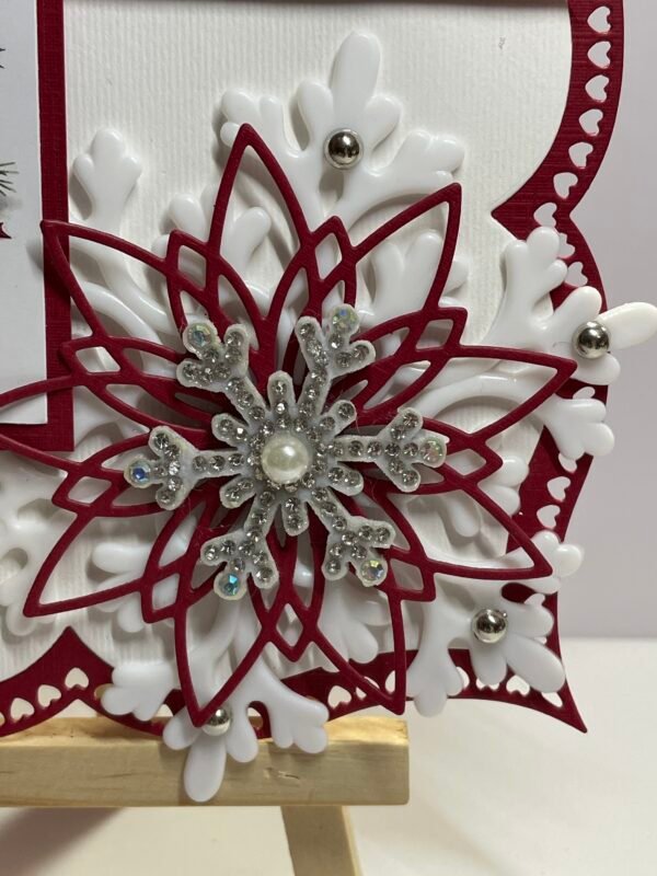 6X6" 3D Handmade Christmas Card Topper - Robin - Snowflakes - Stars - Image 4