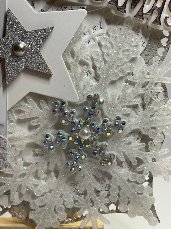 Luxury 6x6" Handmade Christmas Card Topper - Ducks - Snowflakes - Stars - Image 9