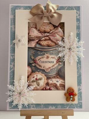5X7" Luxury 3D Christmas Card Topper - Festive Cookies - Baking - Gingerbread Man