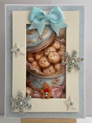 5x7" Luxury 3D Framed Christmas Card Topper - Festive Cookies - Gift