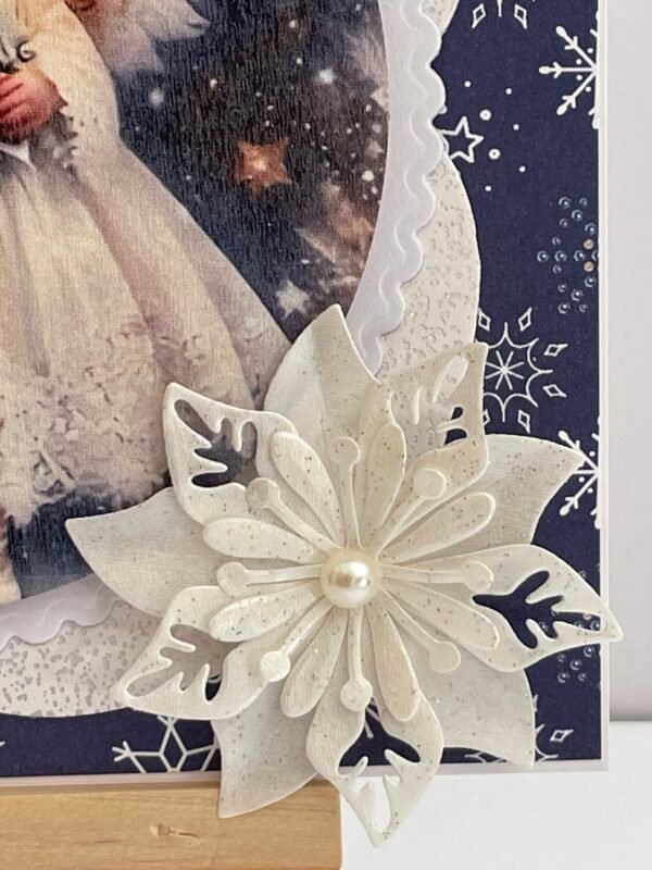6x6" Luxury 3D Handmade Christmas Card Topper - Snowflake Angel - Blue - Image 4