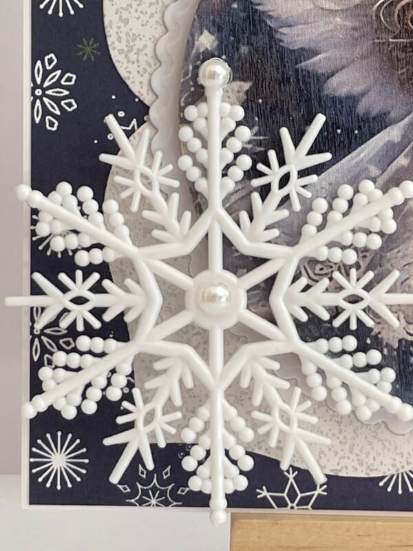 6x6" Luxury 3D Handmade Christmas Card Topper - Snowflake Angel - Blue - Image 5