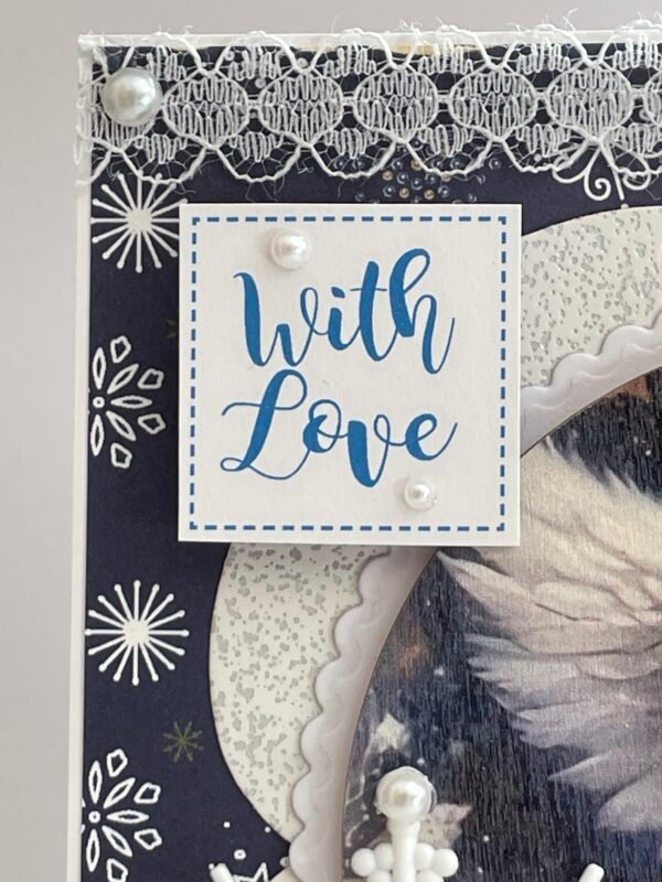 6x6" Luxury 3D Handmade Christmas Card Topper - Snowflake Angel - Blue - Image 6