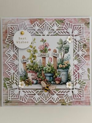 All occasion 3D Handmade Card Topper - Delightful Home Grown Herb Garden