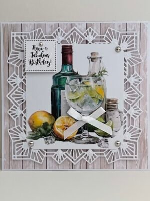 3D Handmade Birthday Card Topper - Gin & Tonic - Lemons