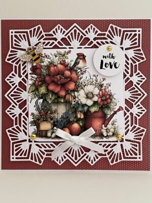 All Occasion 3D Card Topper - Floral Country Style with Bird - Bee